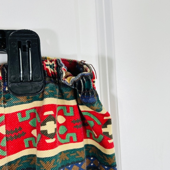 Vtg Susan Bristol Midi Faux Wrap Skirt Denim Southwestern Tribal Boho - Picture 6 of 10